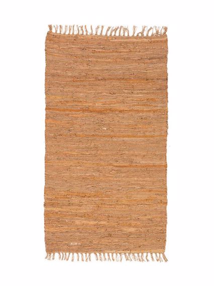 ΠΕΡΣΙΚΑ Χαλί Δερμάτινο με Κρόσσια 'Leather Rugs Solid' 130227/02F Dark Camel 70x130cm PRS030587